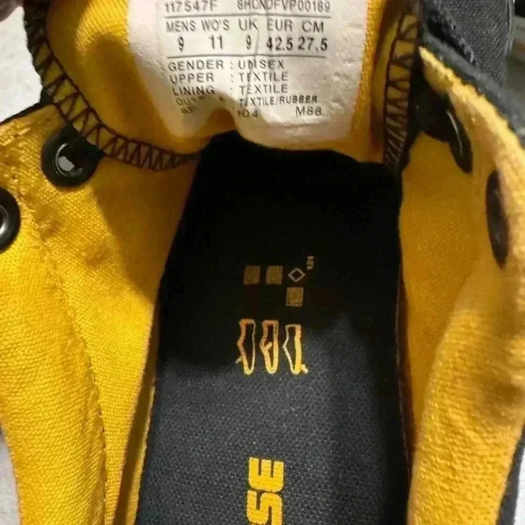 Preowned Converse Black and Yellow All Stars Men’s size 9 Women’s 11 - Picture 5 of 15